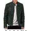 Herren Südliche Winter Multi-Pocket PU-Leder Motorradjacke mit Stehkragen und Knopf-Reißverschluss