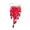 Red Crystal Clasp Badge Safety Clasp Lapel Pin Fashion Brooch Pin  Party Match