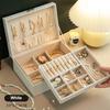 Delesys Large-Capacity Lockable Pu Leather Jewelry Storage Box Jewelry Box Stud Earrings, Necklace Storage Box Bracelet Box