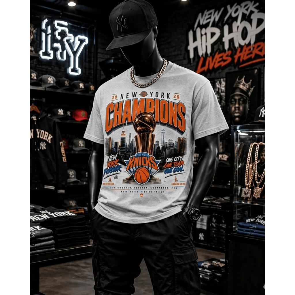 Hot Sale New York Basketball Champions 2026 New T-shirt Men Women Summer New Tee Streetwear Harajuku Fashion Cotton Y2K Loose Casual Oversized Top