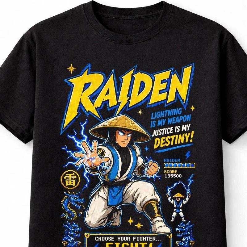 Raiden Mortal Kombat Retro Arcade Fighter TShirt Lightning Unisex TShirt S