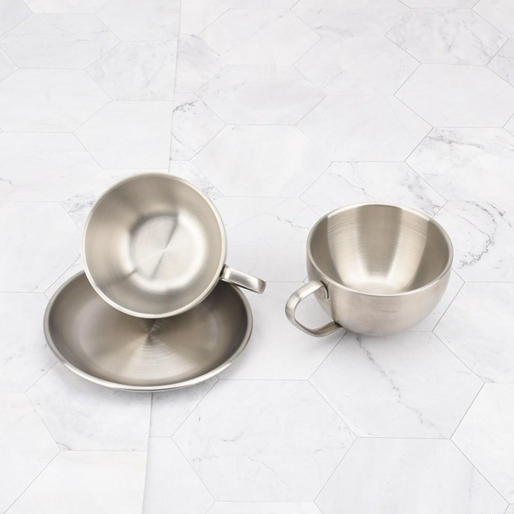 Stainless Steel Coffee Cup Set Heat Resistant Tea Mug Exquisite Coffee Mug Household Coffee