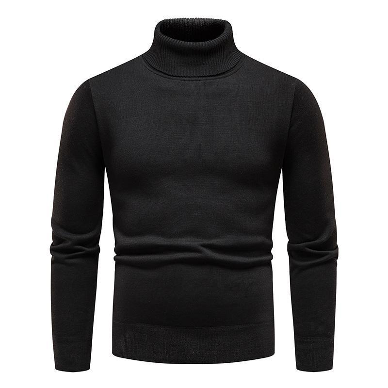 Maglione da Uomo Autunno Inverno Dolcevita Maglione Lavorato a Maglia Colore Unico Taglia Grande Maglione Vestibilità Slim Maglione da Uomo Maglia da Sotto