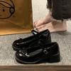 French Buckle Thick-soled Thick-heeled Mary Jane Single Shoes for Women's Summer New Versatile Bow High Heels