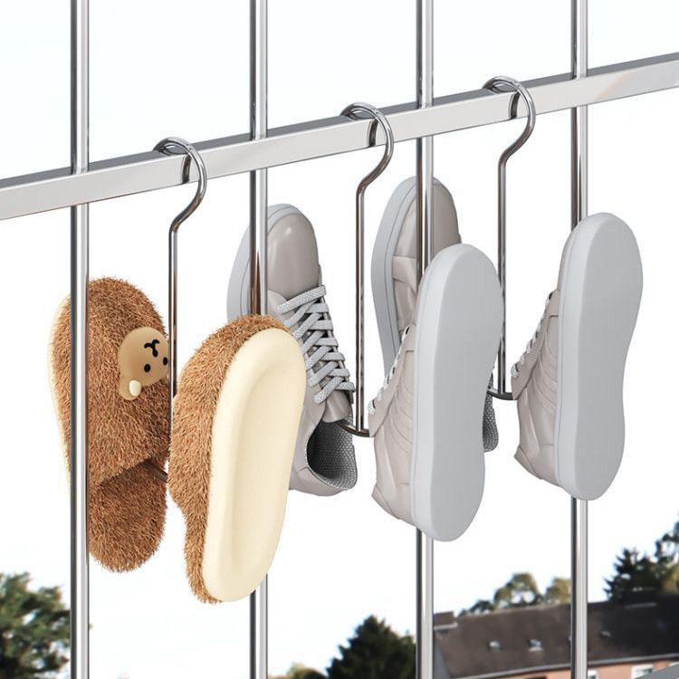 Solid and Bold Shoe Rack, Shoe Drying Artifact, Shoe Room External Hook, Household Special Thick Multifunctional Hanging Shoe Balcony Rack