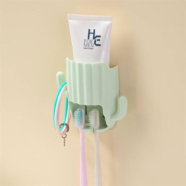 Wall Mounted Cactus Toothpaste Toothbrush Dormitory Wall Window Decoration