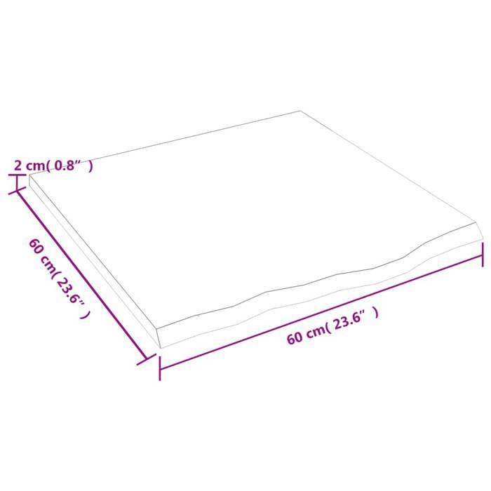 VidaXL Light Brown Bathroom Countertop 60x60x2 Cm Treated Wood 3156110