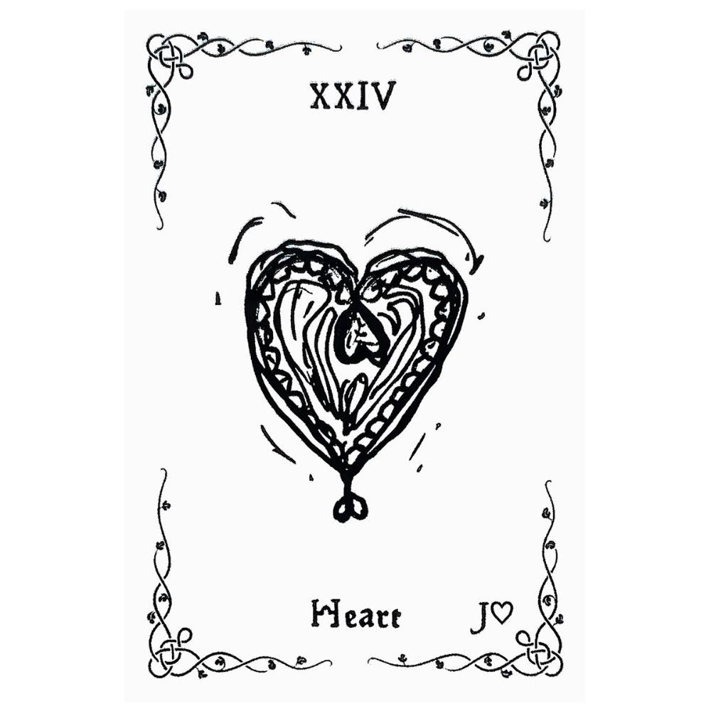 9*6cm Luna Lenormand Deck - 36 Minimalist Black and White Oracle Cards Hand-Drawn Sketch Style
