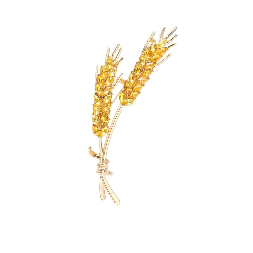 Elegant Wheat Spike Brooch Pin for Women Suit Lapel Decoration Coat Accessory Fine Metal Alloy Craftsmanship