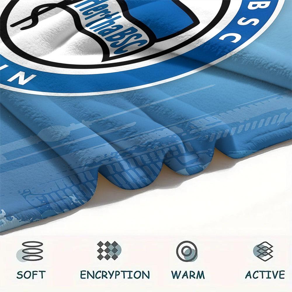 1PC Hertha BSC Patterned Flannel Blanket Suitable For All Seasons for Home Decor Warmth and Comfort Gifts Holiday Present
