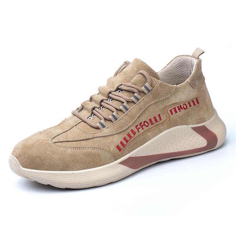 

Work Safety Shoes For Men Lightweight Protective Work Sneakers Steel Toe Shoes Breathable Sport Safety Shoes 41 бежевый