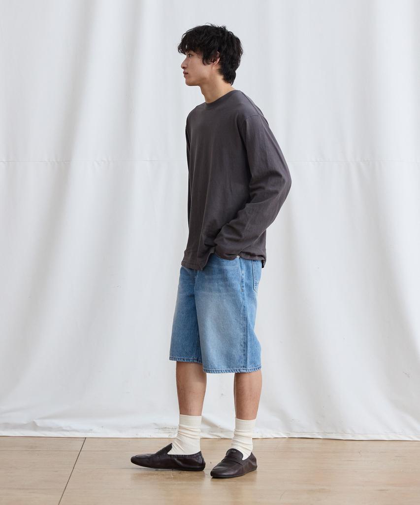 Peullabijeum Men Plain Relaxed Long Sleeve T-Shirt - Dark Gray