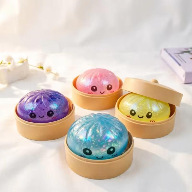 Mini Bun Squeeze Ball Simulation Bun Decompression Pinch Soft Slow Rebound Steamed Bun Fidgety Toy Children'S Birthday Gift