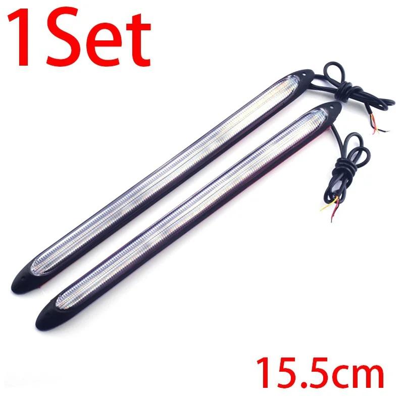 

1 Pair Car LED Daytime Running Lights Waterproof Sequential Flow Turn Signal DRL Light Car Headlight 15.5cm