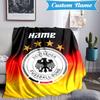 Custom Name German Football Crest Blanket Lightweight Ideal Bedding Blanket Perfect for Travel, Camping, Living Rooms, Sofas, Christmas Gift