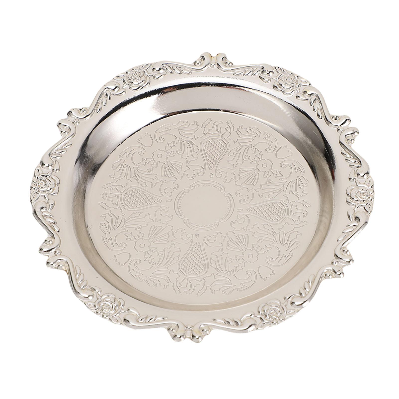 

6 шт. Винтажные металлические подносы с резным декором, тарелка для закусок, для конфет, мелочей, 9 см