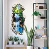 3D Waterfall Forest Wall Sticker Removable Peel and Stick Waterproof Vinyl Decal for Bedroom Living Room Bathroom Home Decor