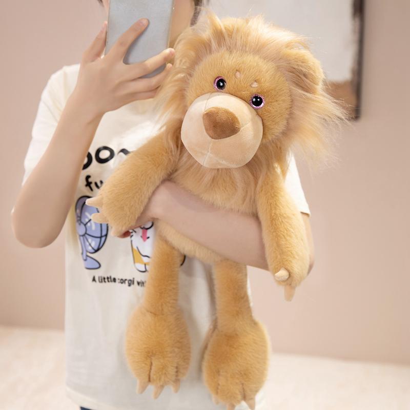 40/50cm Stuffed Lion Plush Toy Soft Yellow Pink Female Male Cartoon Animal Huggable Plushie Companion Gift
