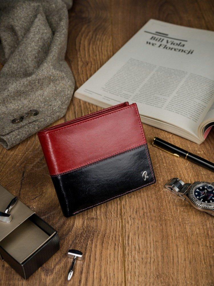 Leather, Two-tone Vertical Wallet - Rovicky