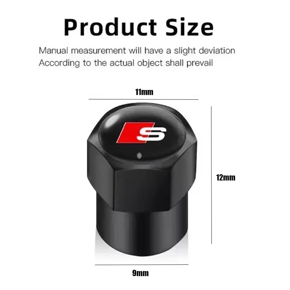 4Pcs Styling Wheel Tire Valve Air Stem Cap Duust Covers for GW4 SLine A3 A4 A5 A6 A7 A8 Q2 Q3 Q5 Q7 Q8 S3 S4 S5 S6 RS3 Quattro6DS