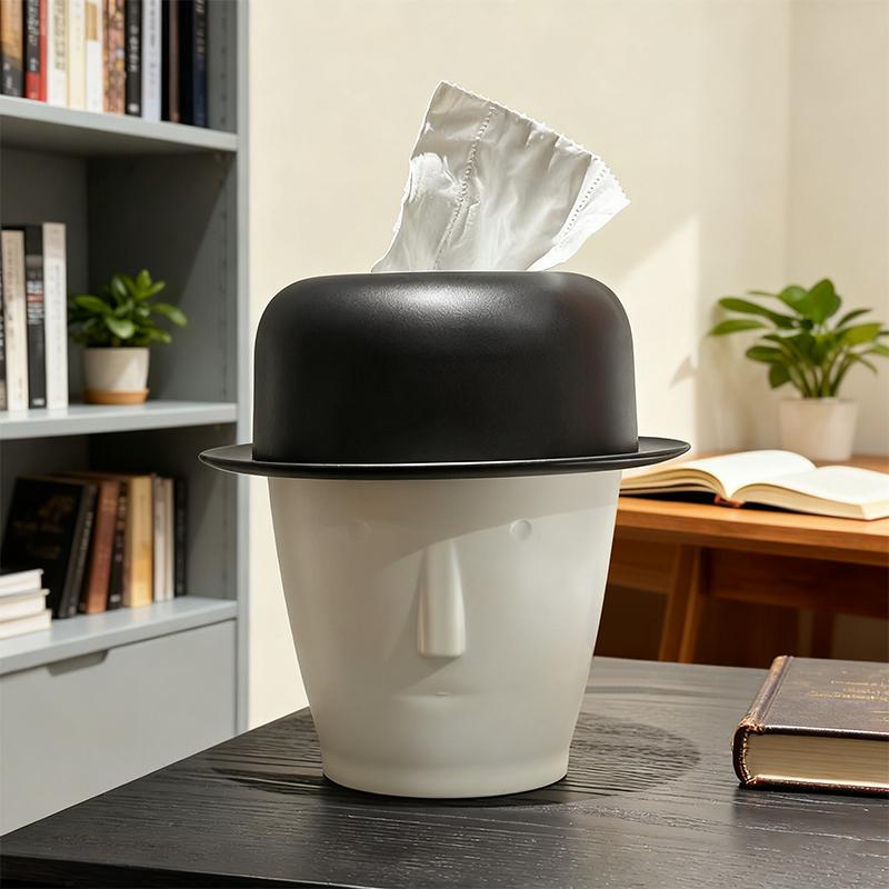 Mr. Hat Tissue Box Home Living Room Decoration Gentleman Tissue Box Kitchen and Bathroom Storage Supplies Ornament Gift