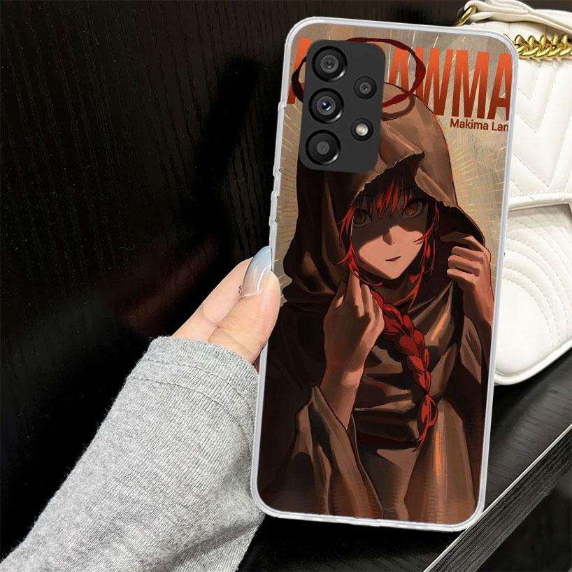 C-Chainsaw Mans Makima Case for Samsung Galaxy A52 A42 A32 A22 A12 A51 A50 A02S Phone Cover A41 A31 A21S A40 A30S A20E A10S A71