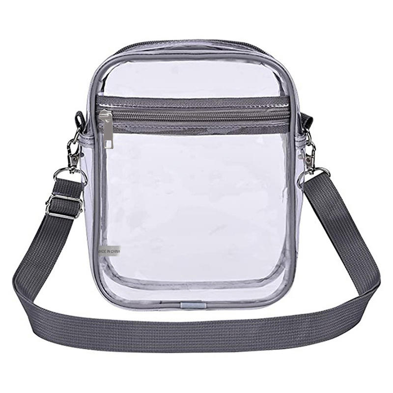 Women PVC Transparent Shoulder Crossbody Bag Fashion Waterproof Transparent Handbags Sports Zipper Shoulder Bag Cross Bags