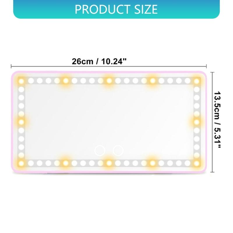 Rechargeable Makeup Mirror with Dimmable Touch 60 LEDs 3 Light Modes for Car Sun Visors Interior Accessory Quick Install