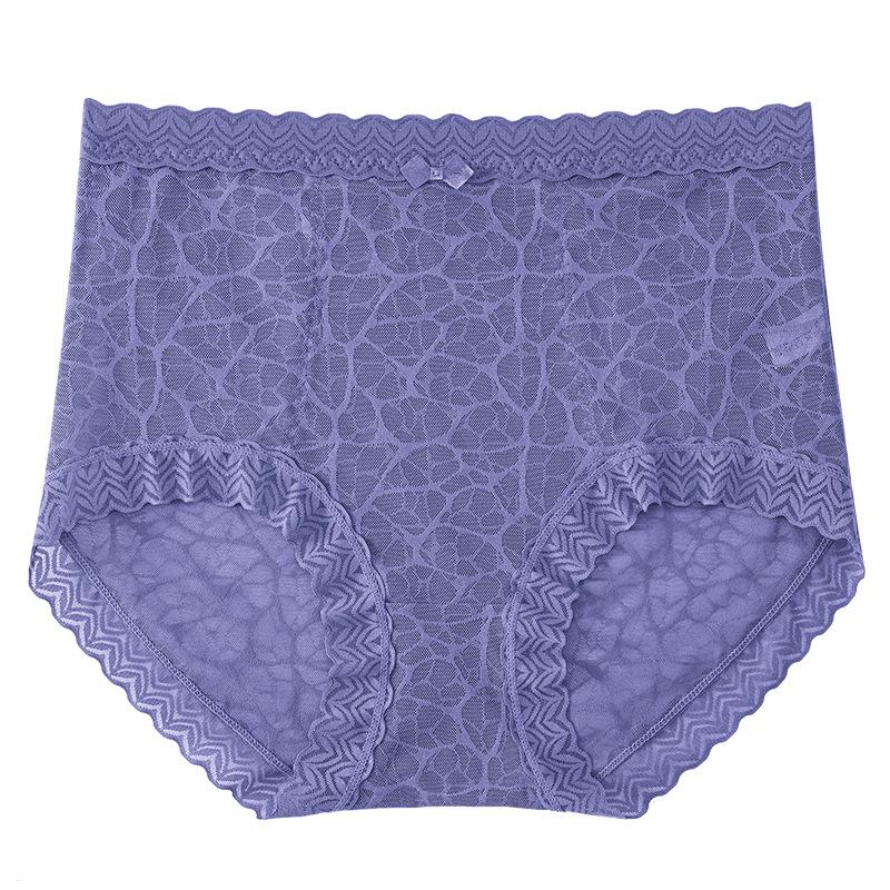 Big Size Ladies Summer New Sexy Lace Breathable No Mark High Waist Belly Triangle Briefs