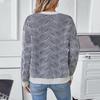 Long Sleeve Loose Cardigan Vintage O Neck Sweater Solid Color Knitwear Top Autumn Winter