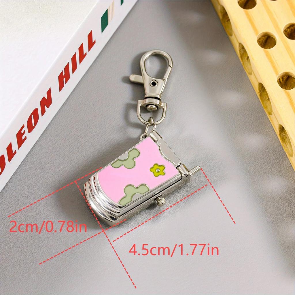 Flip Phone Keychain Watch Hanging Watch Fashion Trend Retro Cute Keychain Pendant Creative Gift