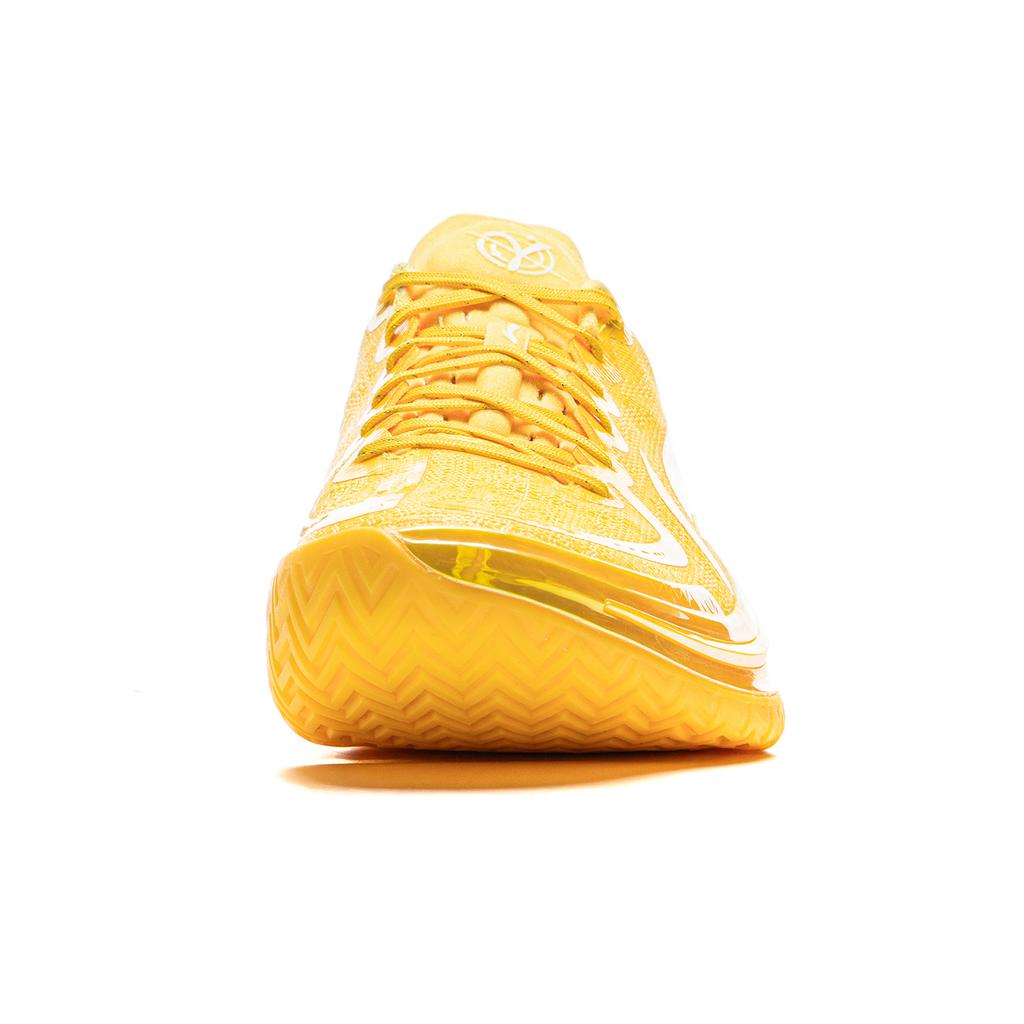New LiNing Gamma Cushioning Anti Slip And Wear Resistant Support Low Top Basketball Shoes Men's Neon Mango Yellow ABAV035-18