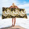 Asciugamani da Spiaggia Assorbenti di Lusso Nero Oro Design Europeo Microfibra per Uomo Donna Casa Hotel Asciugamani da Bagno Asciugatura Rapida Asciugamano da Spiaggia