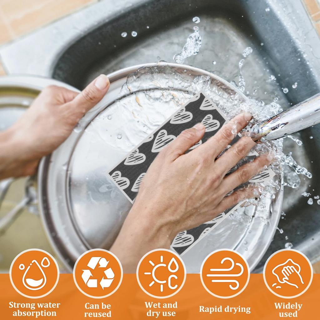 5/6/12 Stück Schwedische Spültücher Saugfähige Zellulose-Schwammtücher Kratzfrei Schwedische Handtücher Biologisch abbaubare Küchenreinigungswerkzeuge