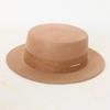 Hat Women's Autumn and Winter Flat Top Hat Wool Felt Hat British Retro French Elegant Fashion Versatile Warm Hat