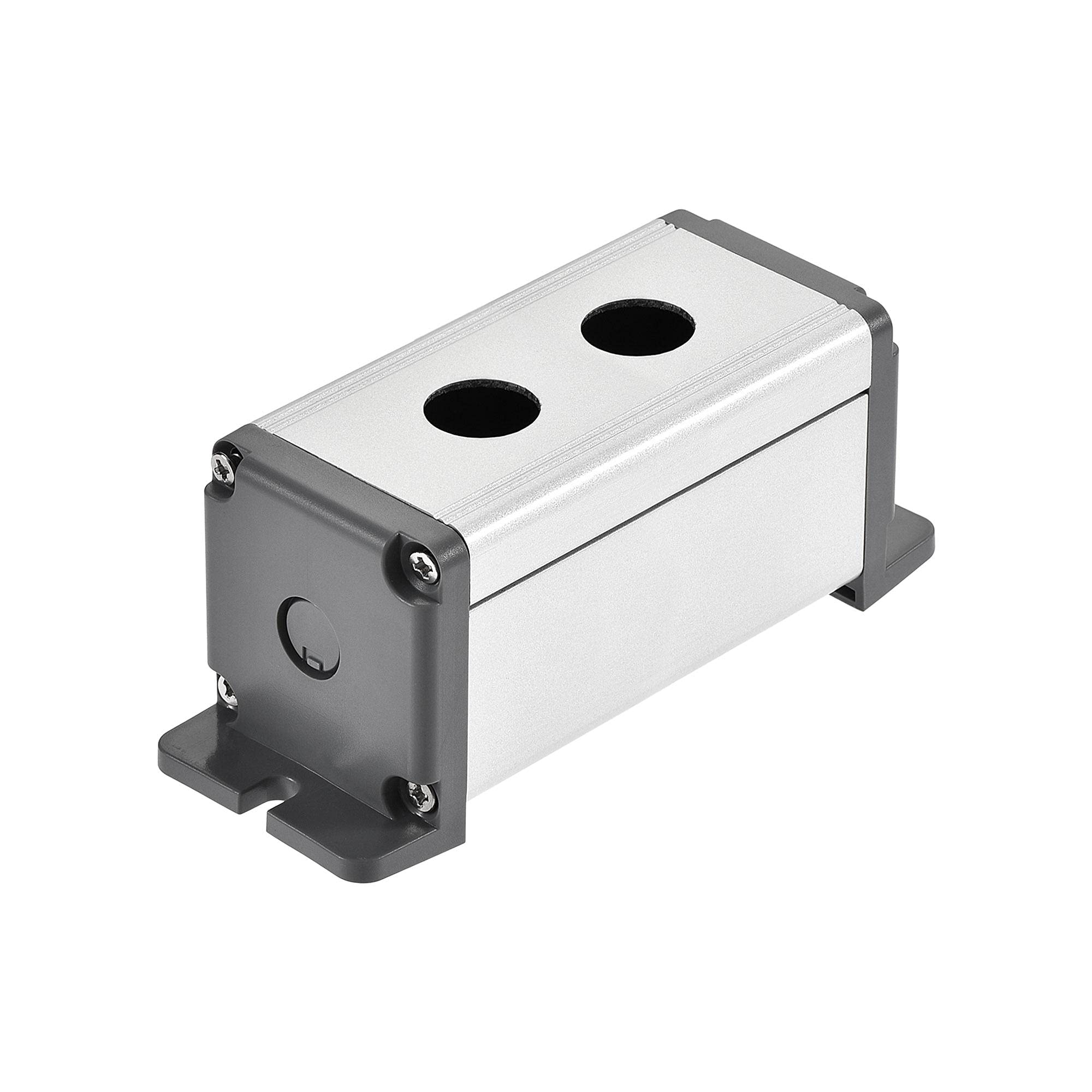 

uxcell Push Button Switch Box, Switch Button Station Box with PG7 Cable Gland and Mounting Base, Aluminum, 2 Holes, 16mm