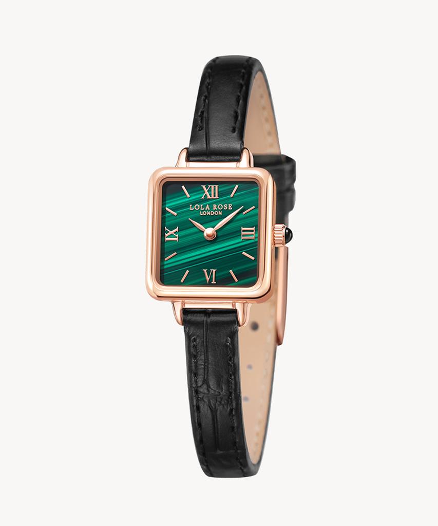 Lollalojeu Cube Malachite Women'S Leather Watch