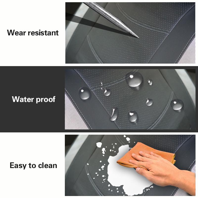 AUTO PLUS Universal Car Seat Cover Set Pu Leather Vehicle Cushion Full Surrounded Protector Fit Most Car Suv Truck  Accessories