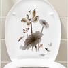 New Chinese Simple and Elegant Flower Butterfly Sticker Bathroom Waterproof Toilet Cover Toilet Sticker Self-adhesive