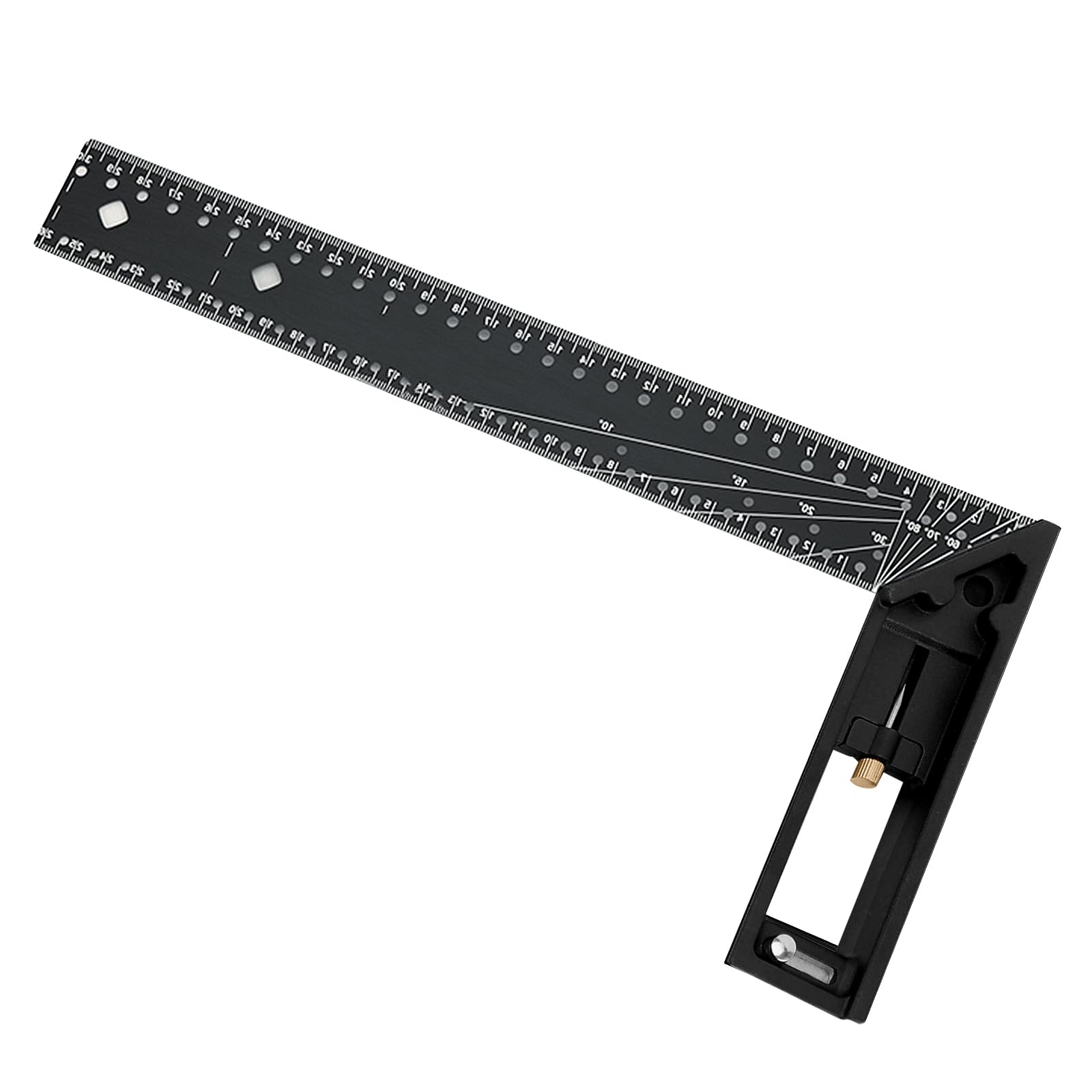 

Багатокутова вимірювальна лінійка CMD 2024 Новий професійний вимірювальний інструмент 30 см з алюмінієвого сплаву Лазерне вимірювання ступеня Багатофункціональна квадратна лінійка Точна чорний