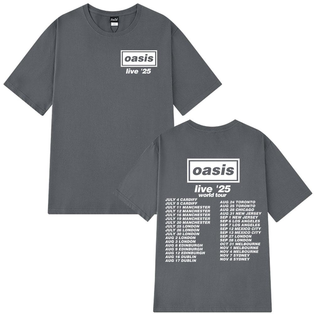 

Британская рок-группа O-Oasis Live 25 Тур Футболка Мужская Женская Готическая Винтажная Футболка Оверсайз Мужская Женская Хлопковая Футболка с Коротким Рукавом M