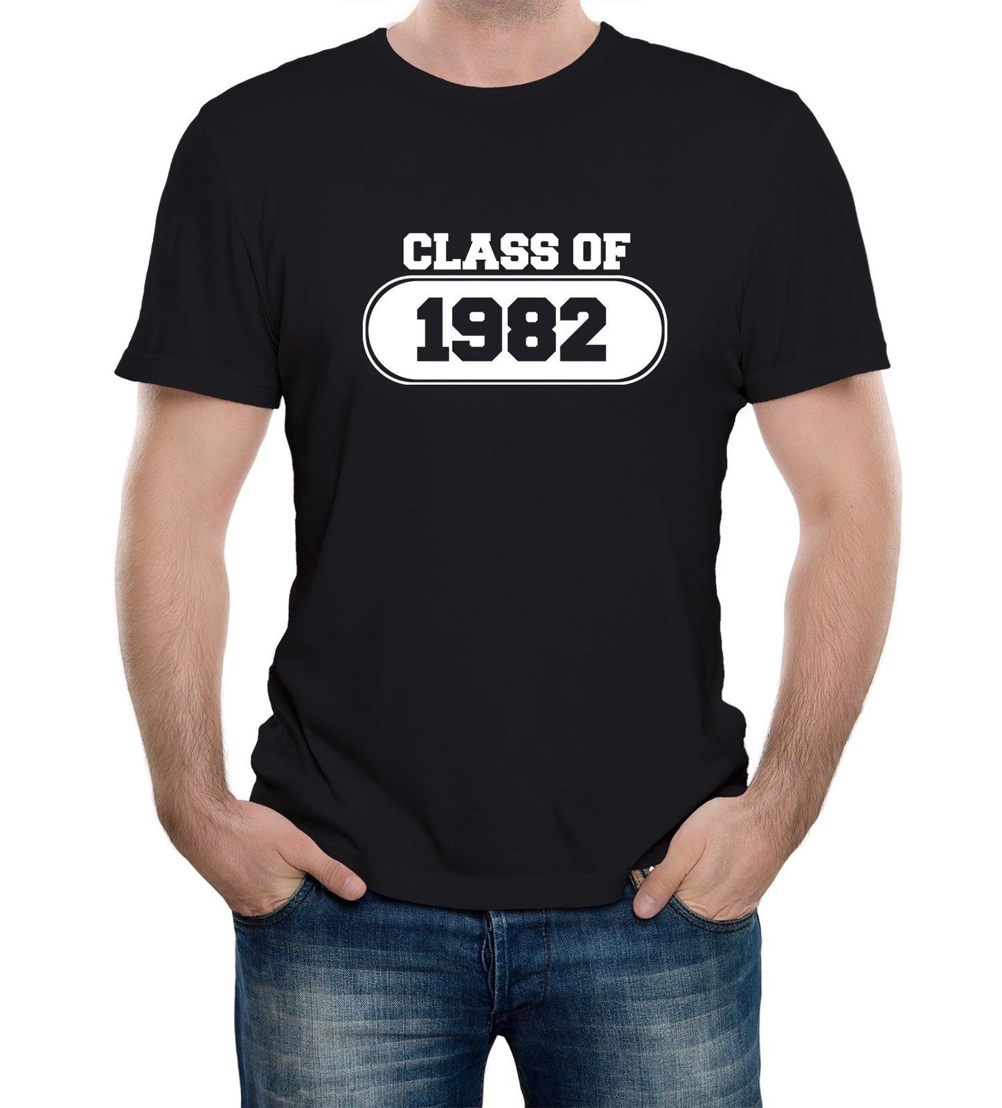 Mens Class of 1982 College School Graduation T-Shirt Mens Womens Tees Top University Gift XL