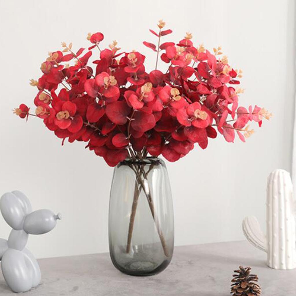 19inch Eucalyptus Leaf Foliage Stem Artificial Flower Greener for Home Decor