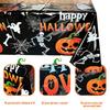 Spooky Tablecloth Happy Halloween Disposable Tablecloth, Pumpkin Ghost Skeleton Waterproof Table Cover for Kitchen Dining Room, Party Supplies