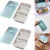 Stainless Steel Snack Containers with Lid 2 Compartment Lunch Box Food Storage Meal Prep Container for Outdoor Camping