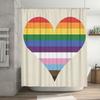 Pride Heart Shower Curtain - Vibrant Rainbow Design For A Waterproof And Unique Bathroom Dcor Set