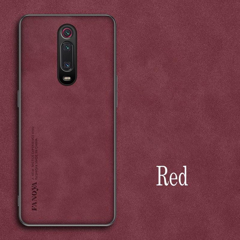 

For Xiaomi Mi 9T Pro Luxury Sheepskin Leather Shockproof Silicone Case For Xiaomi Mi 9T Pro Phone Cases Cover Coque For Xiaomi 9T Pro красный