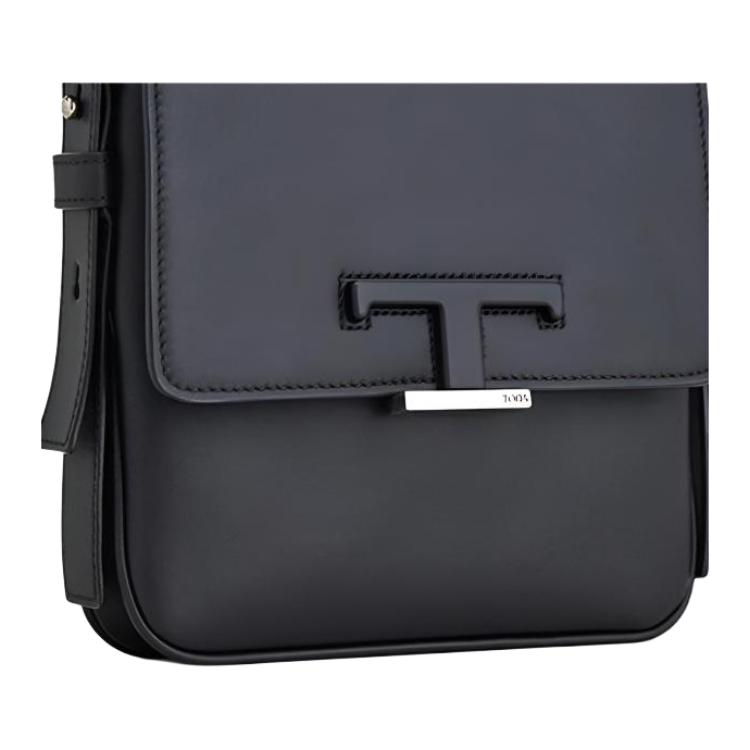 TODS Timeless Logo Leather Mini Crossbody Bag Men Bags Black XBMTSIC0100O36B999