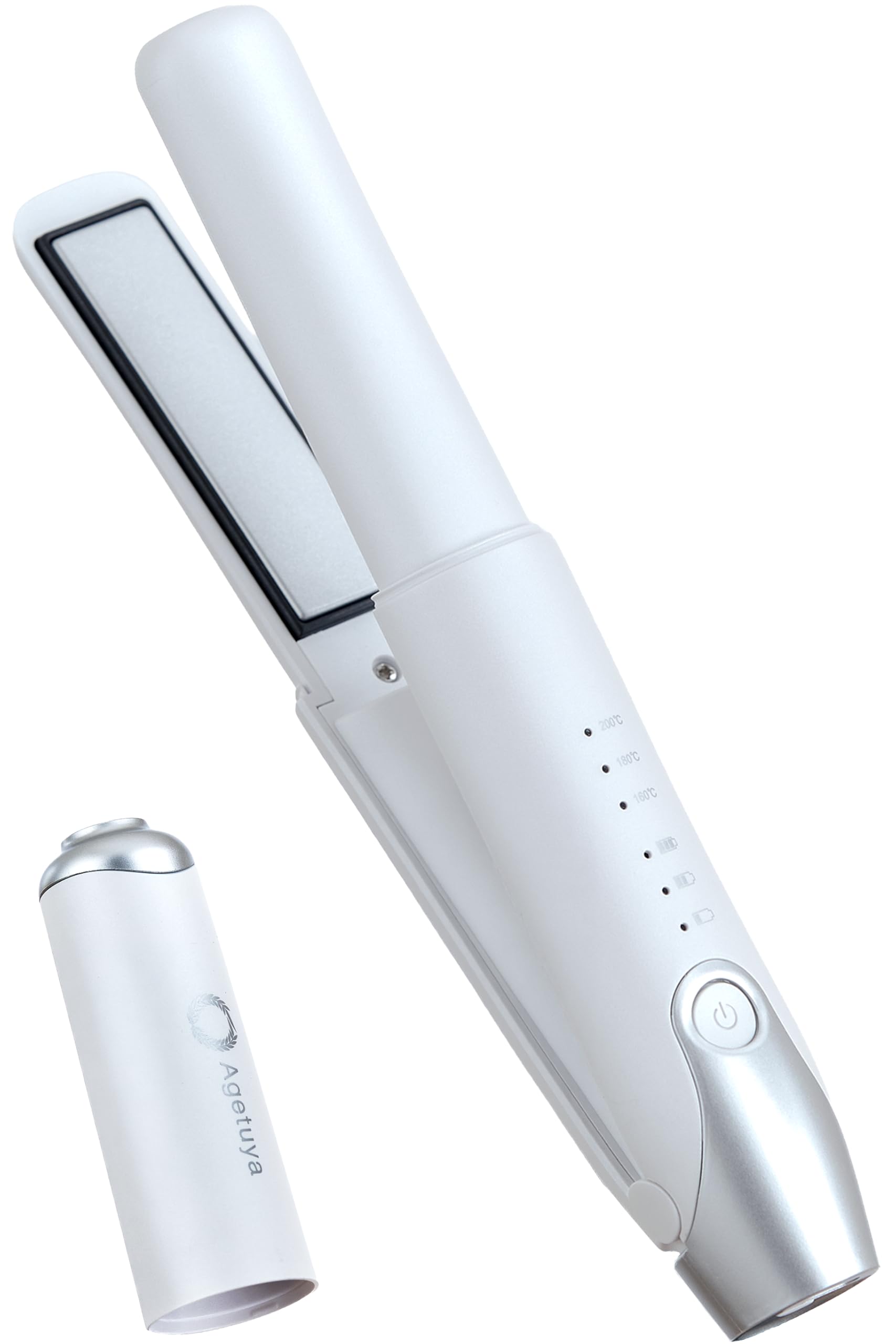 

Agetsuya Cordless Hair Iron 2, International Voltage Compatible, Carry-on Approved, White | Includes Carrying Pouch [PSE Certified Product] Removable