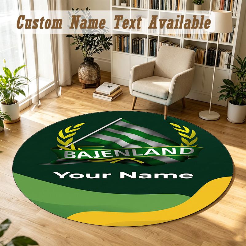 Round Rug Custom NameHammarby Pattern Non Slip Carpet Home Floor Decor